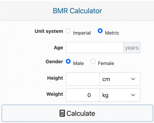 basal metabolic rate Calculator